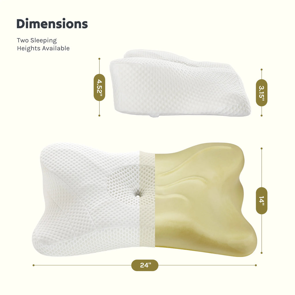 Queen Cervical Contour Memory Foam Pillow - Ergonomic Neck Support