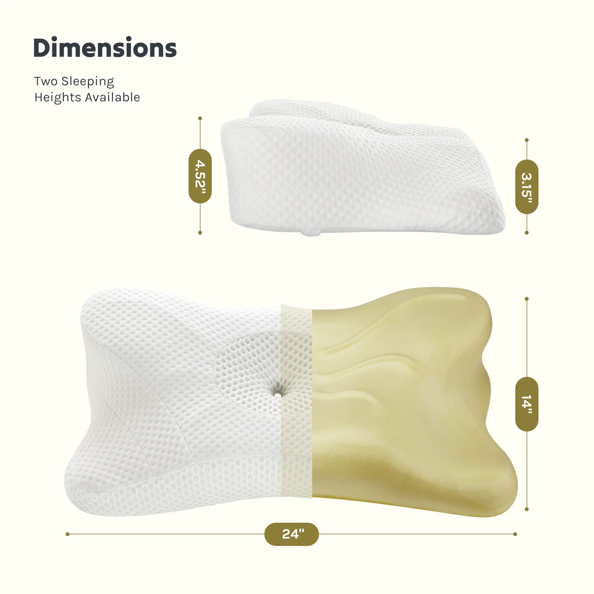 Queen Cervical Contour Memory Foam Pillow - Ergonomic Neck Support