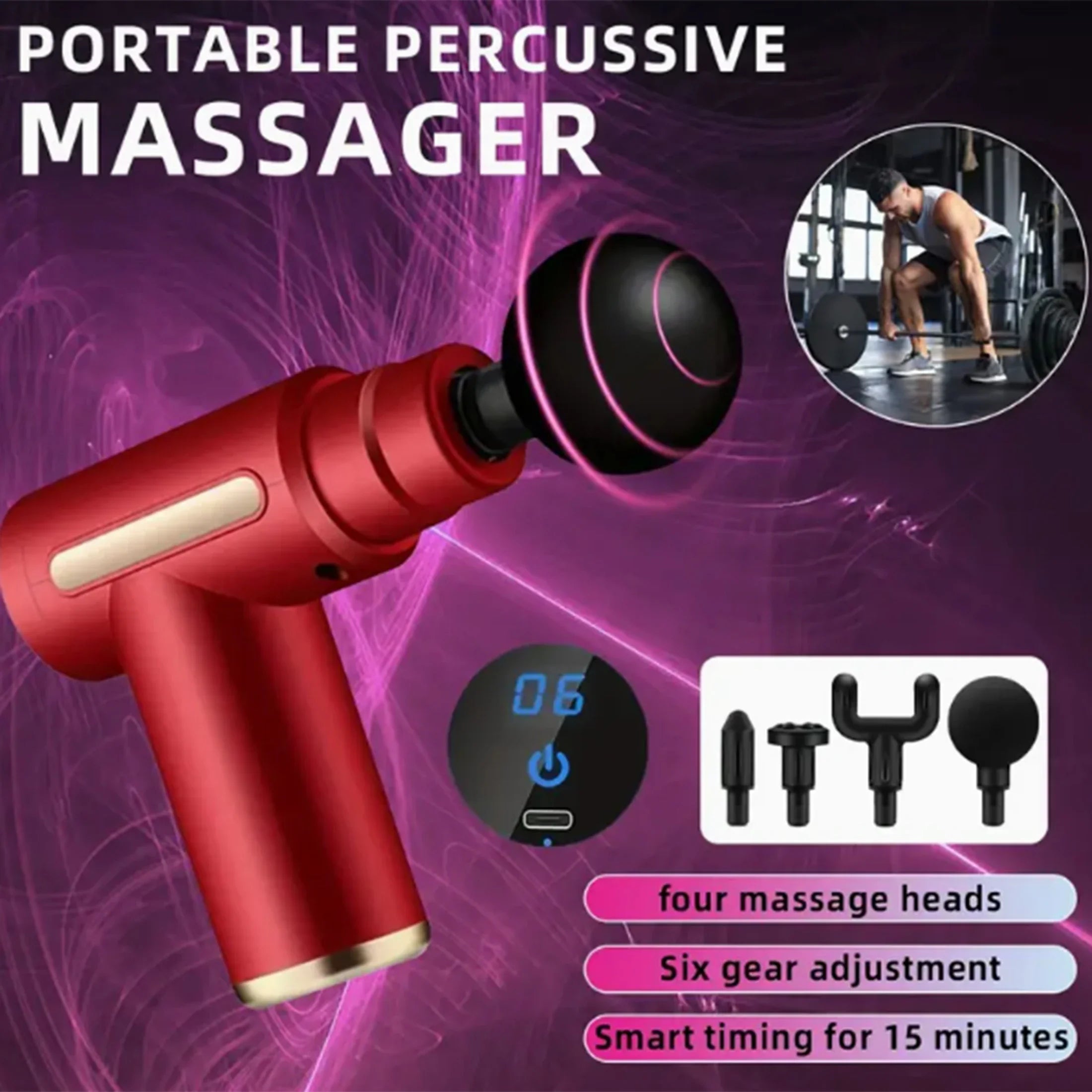 Mini Fascia Massage Gun - Portable USB Rechargeable Muscle Massager