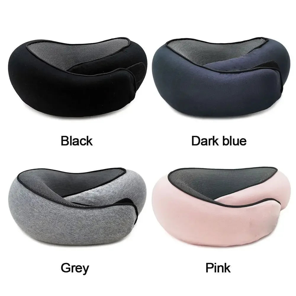 Memory Foam Travel Neck Pillow - Adjustable U-Shape Support