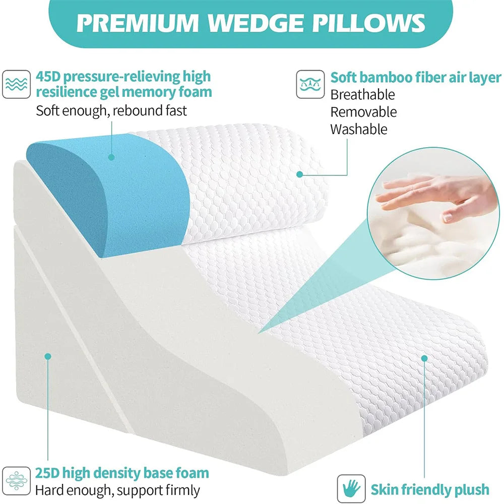 Adjustable Memory Foam Bed Wedge Pillow