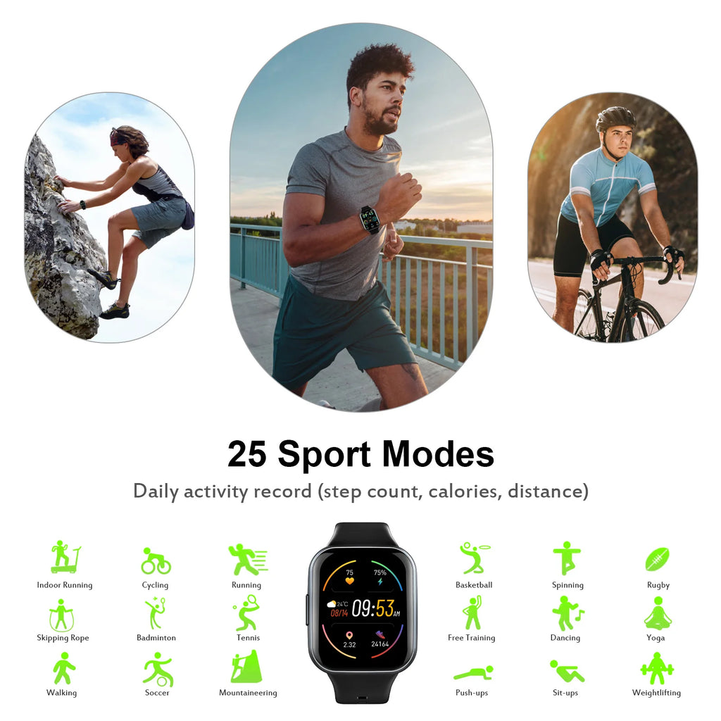 Smart Fitness Watch - Heart Rate, Sleep, GPS Tracker IP68 Waterproof