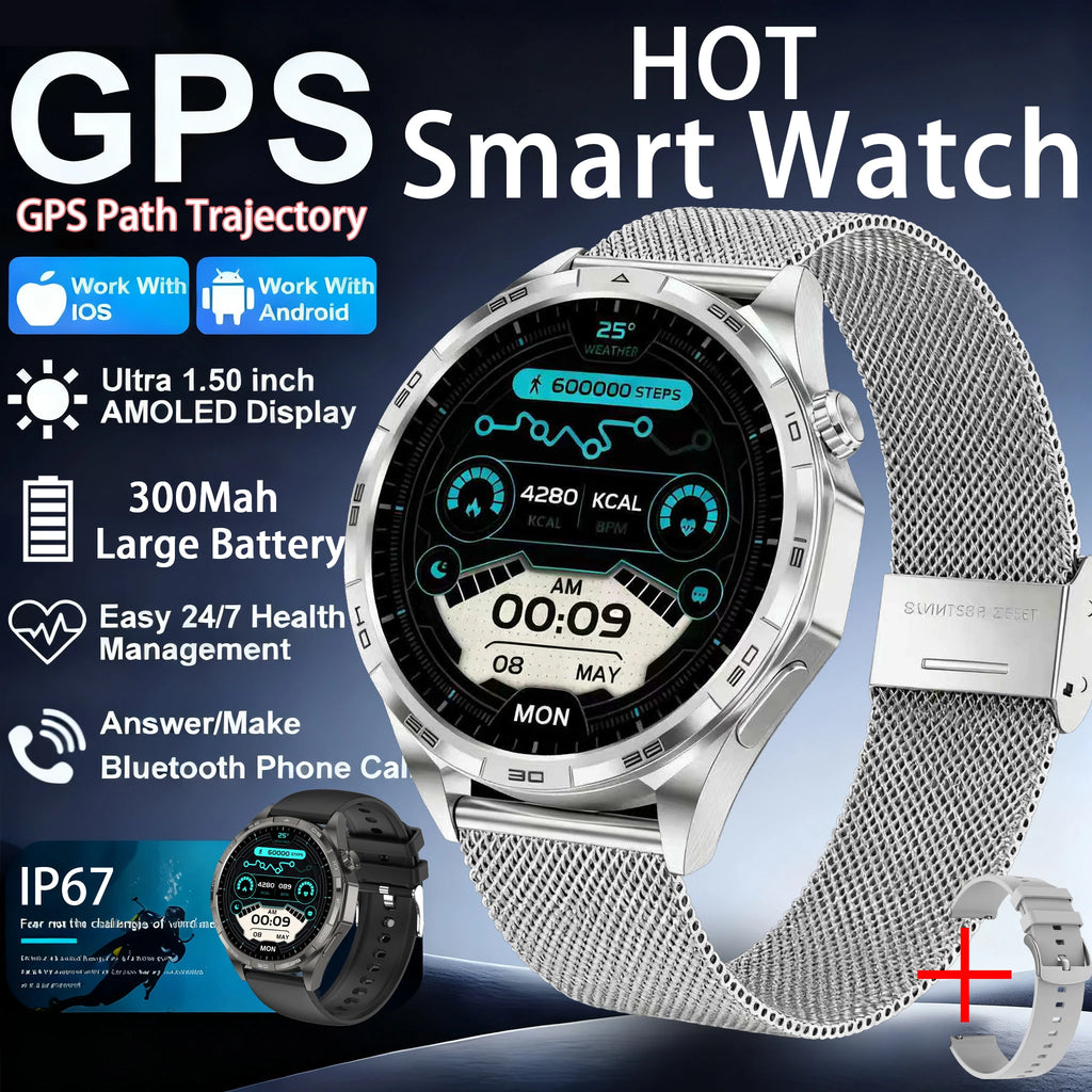G T6 Max Smart Watch - AMOLED, GPS, Bluetooth Call, 15-Day Battery