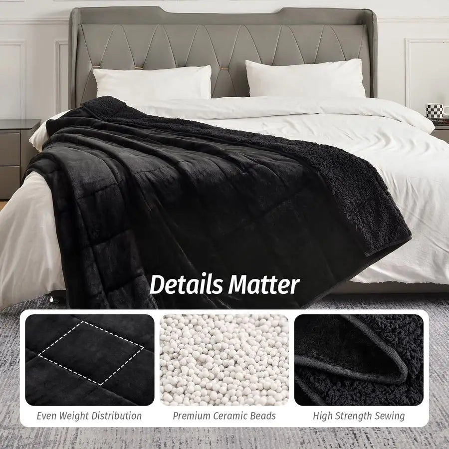 Sherpa Fleece Weighted Blanket (15 lb)