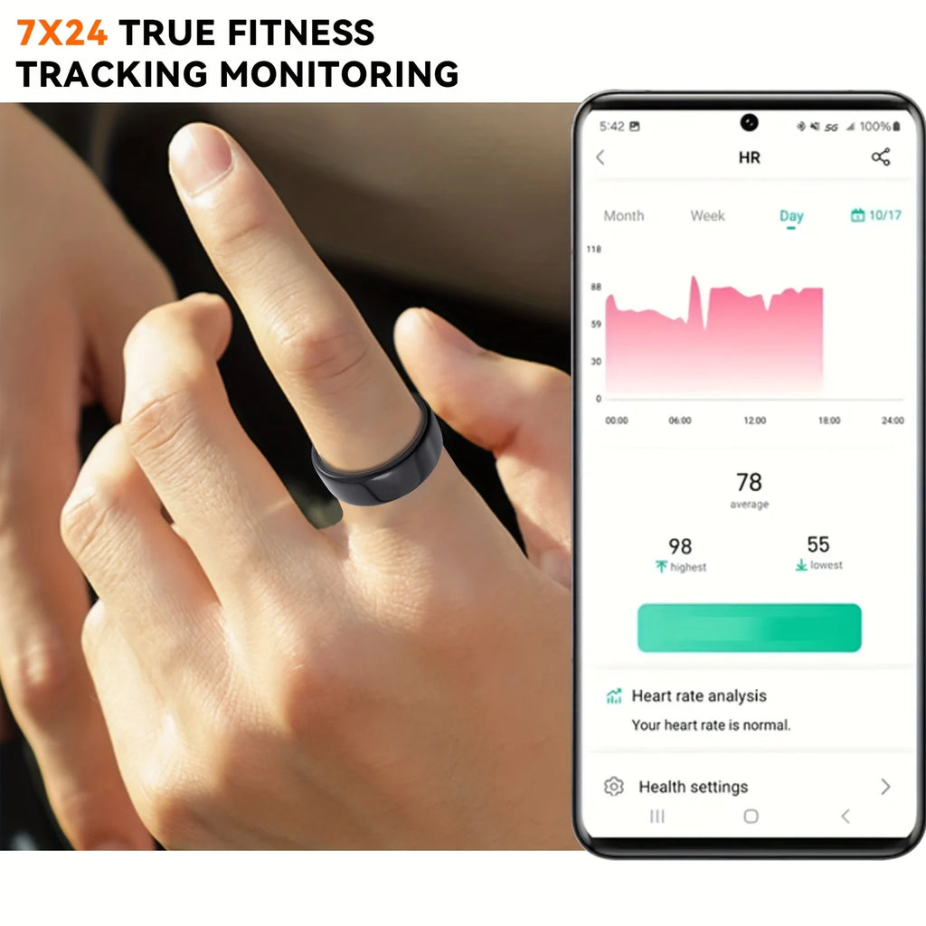 Smart Health Ring with Charging Case
