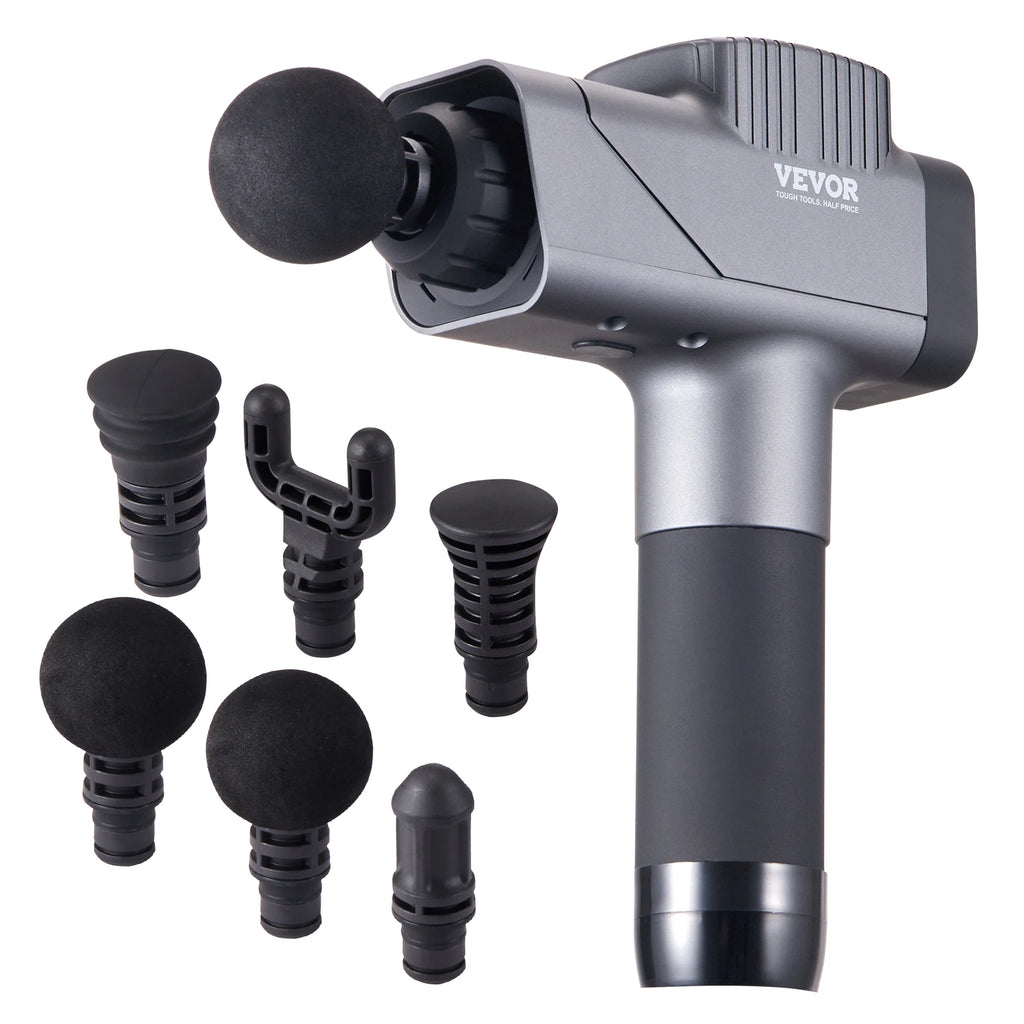 Professional Deep Tissue Massage Gun - 8 Speeds, 6 Heads