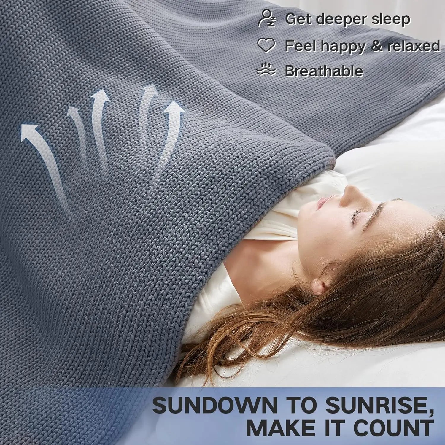 Cooling Knitted Weighted Blanket (15 lb)