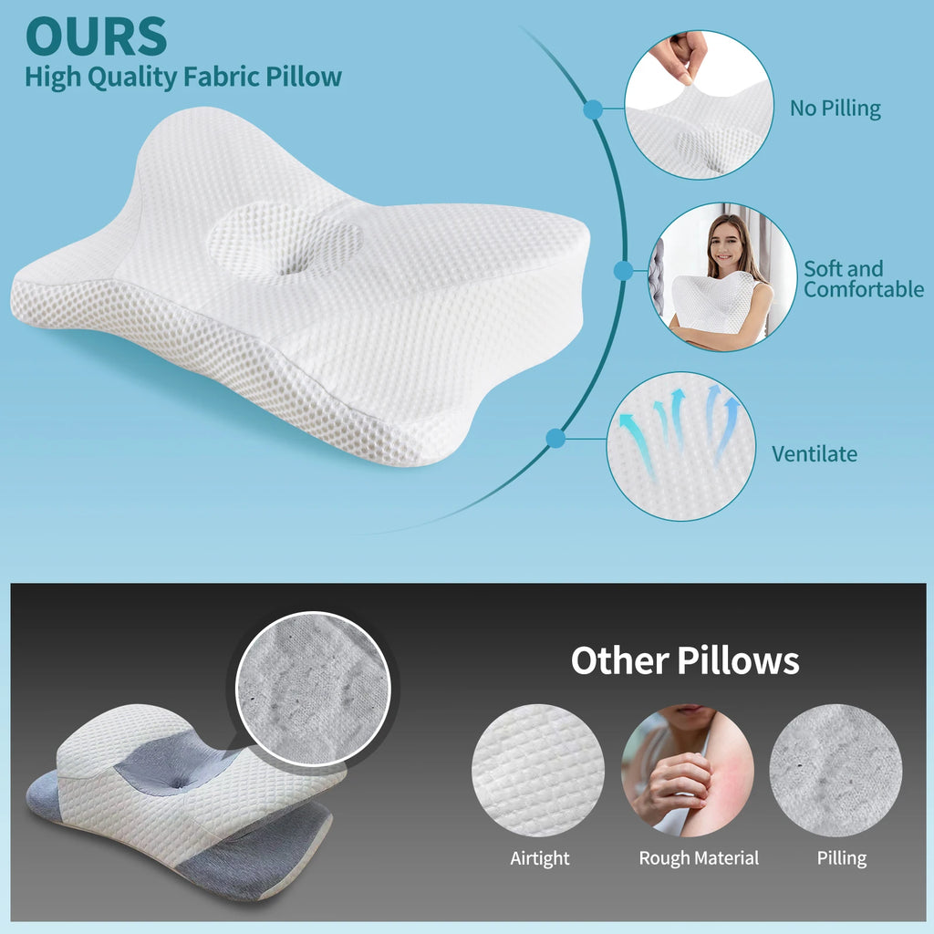 Ergonomic Memory Foam Neck Pillow - King Size Cervical Support