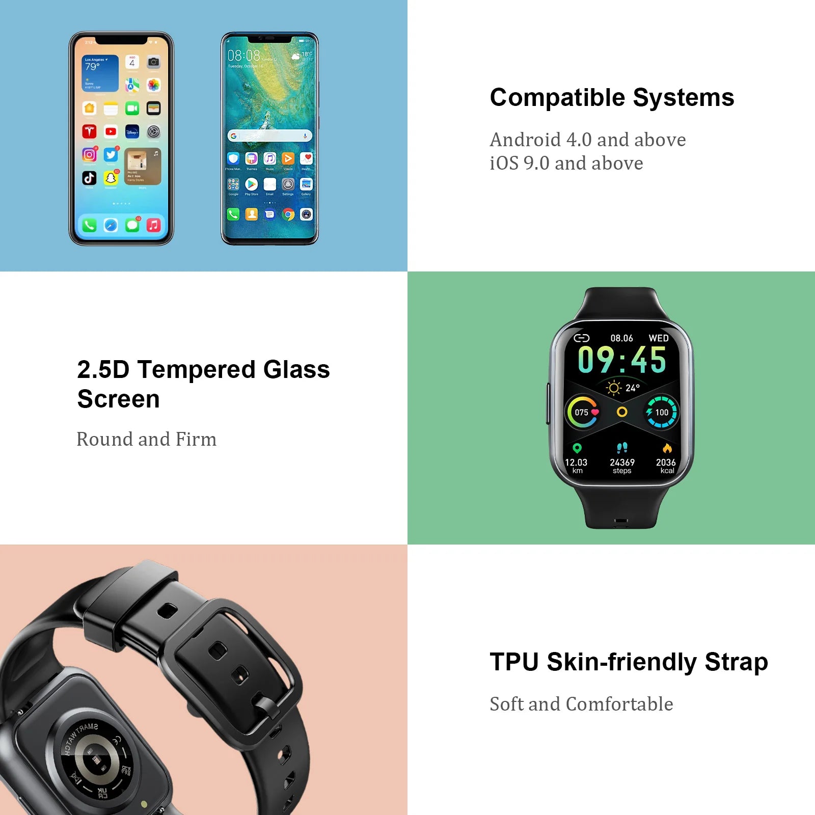 Smart Fitness Watch - Heart Rate, Sleep, GPS Tracker IP68 Waterproof