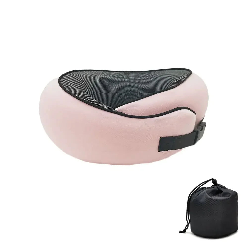 Memory Foam Travel Neck Pillow - Adjustable U-Shape Support