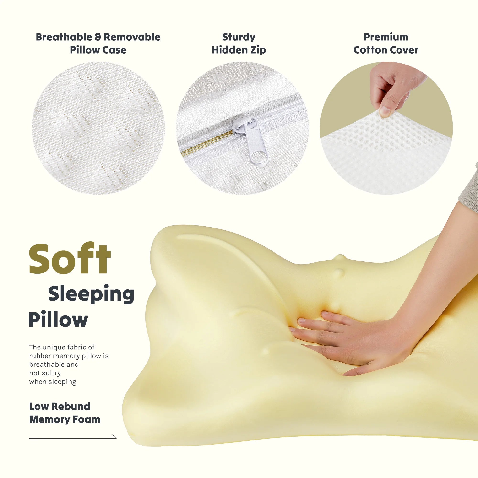 Queen Cervical Contour Memory Foam Pillow - Ergonomic Neck Support