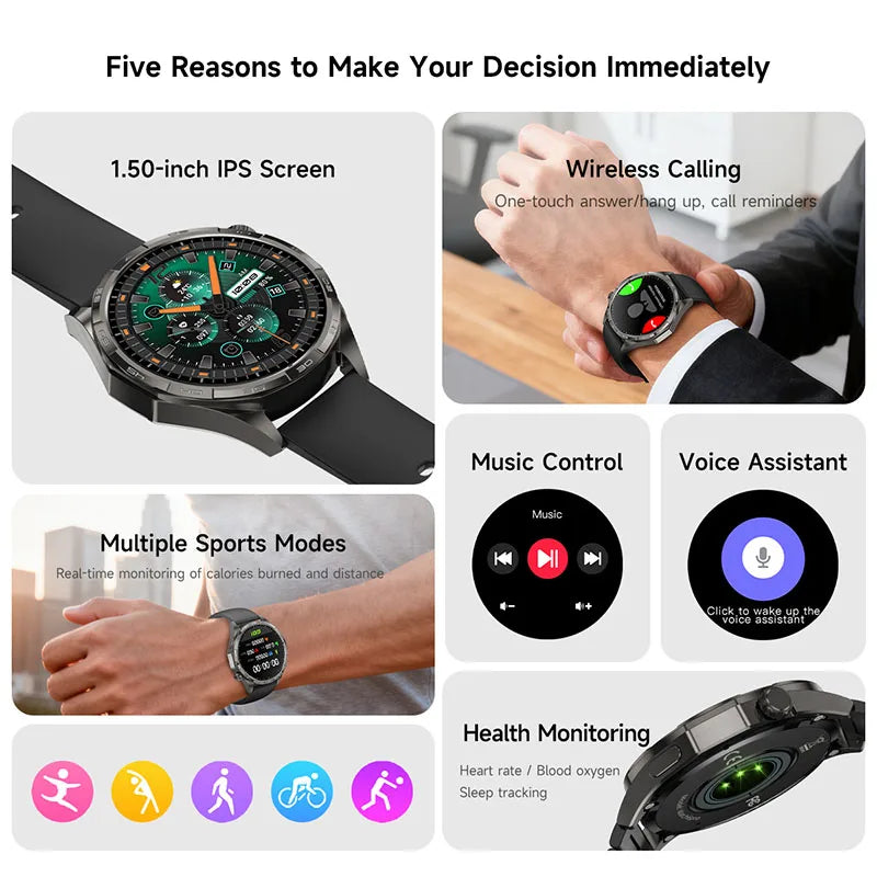 G T6 Max Smart Watch - AMOLED, GPS, Bluetooth Call, 15-Day Battery