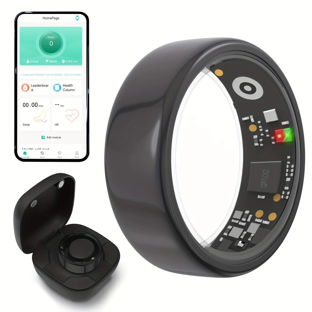 Smart Health Ring with Charging Case