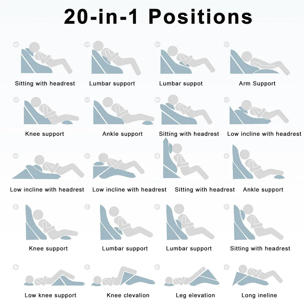 Adjustable Memory Foam Bed Wedge Pillow