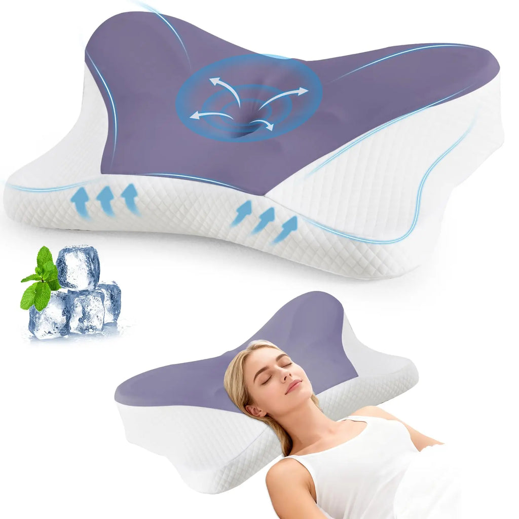Queen Cervical Contour Memory Foam Pillow - Ergonomic Neck Support
