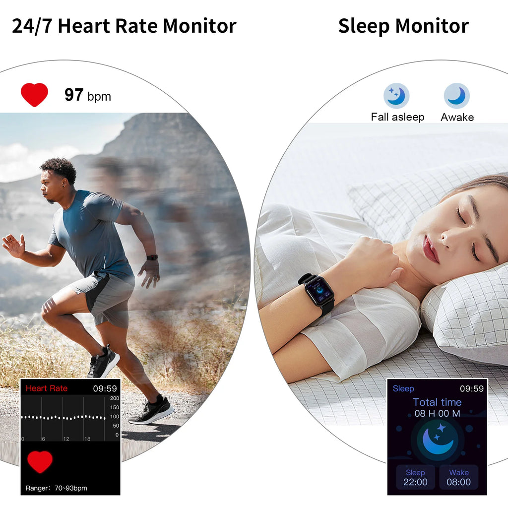 Smart Fitness Watch - Heart Rate, Sleep, GPS Tracker IP68 Waterproof