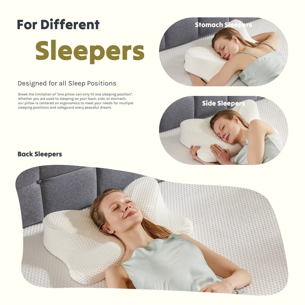 Queen Cervical Contour Memory Foam Pillow - Ergonomic Neck Support