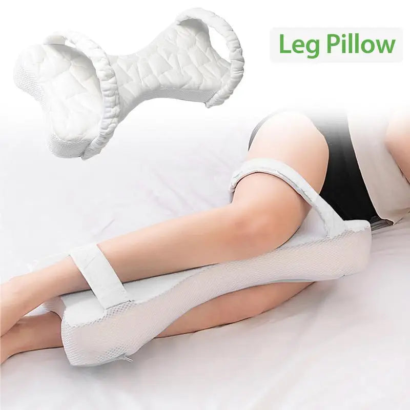 Memory Foam Knee Support Pillow - Double Heart Design with Straps